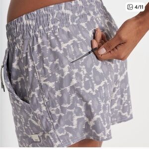 Vuori Opal and White Dash Shorts